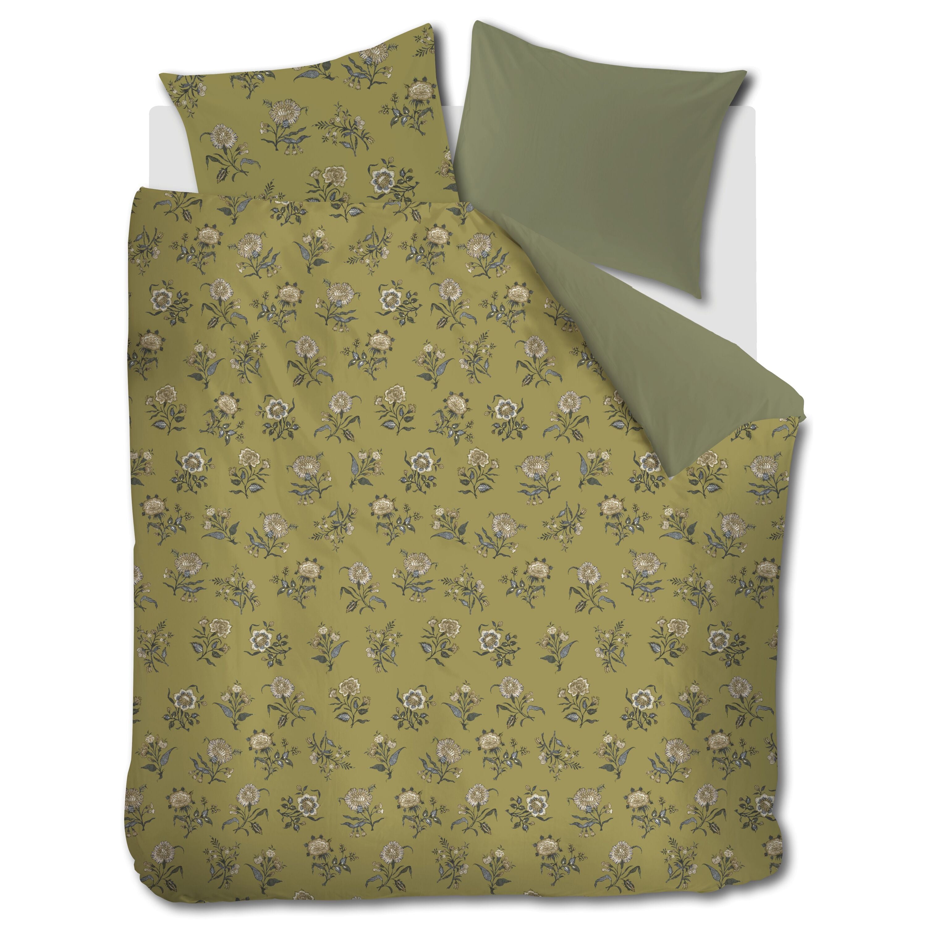 At Home by BeddingHouse Bygone Dekbedovertrek 200 x 200/220 cm - Olive