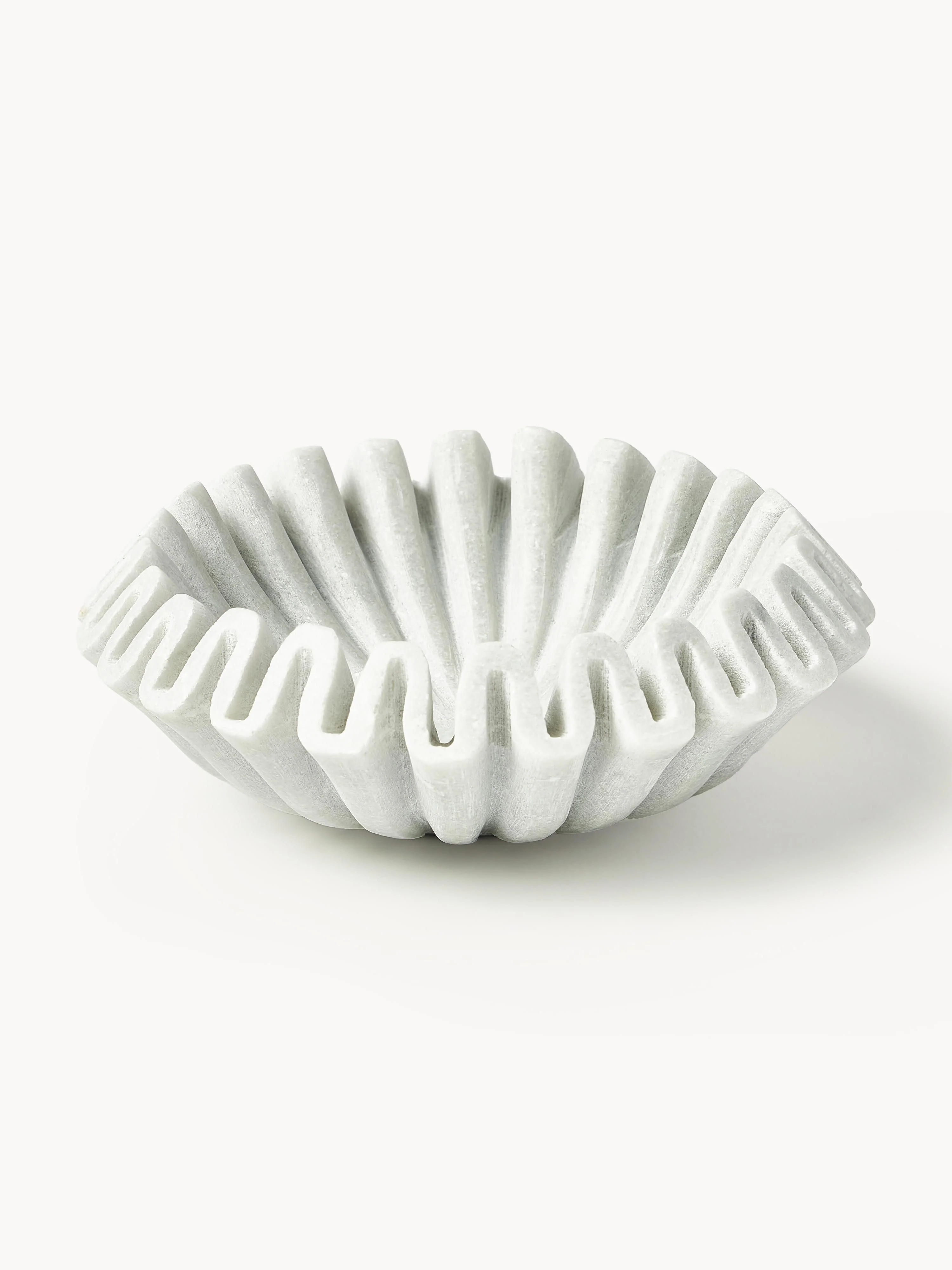 Handgefertigte Deko-Schale Santorini aus Marmor, Ø 18 cm