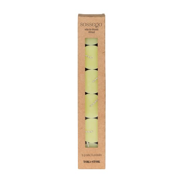 VELA RÉCHAUD CITRONELA COM 6 SOSSEGO