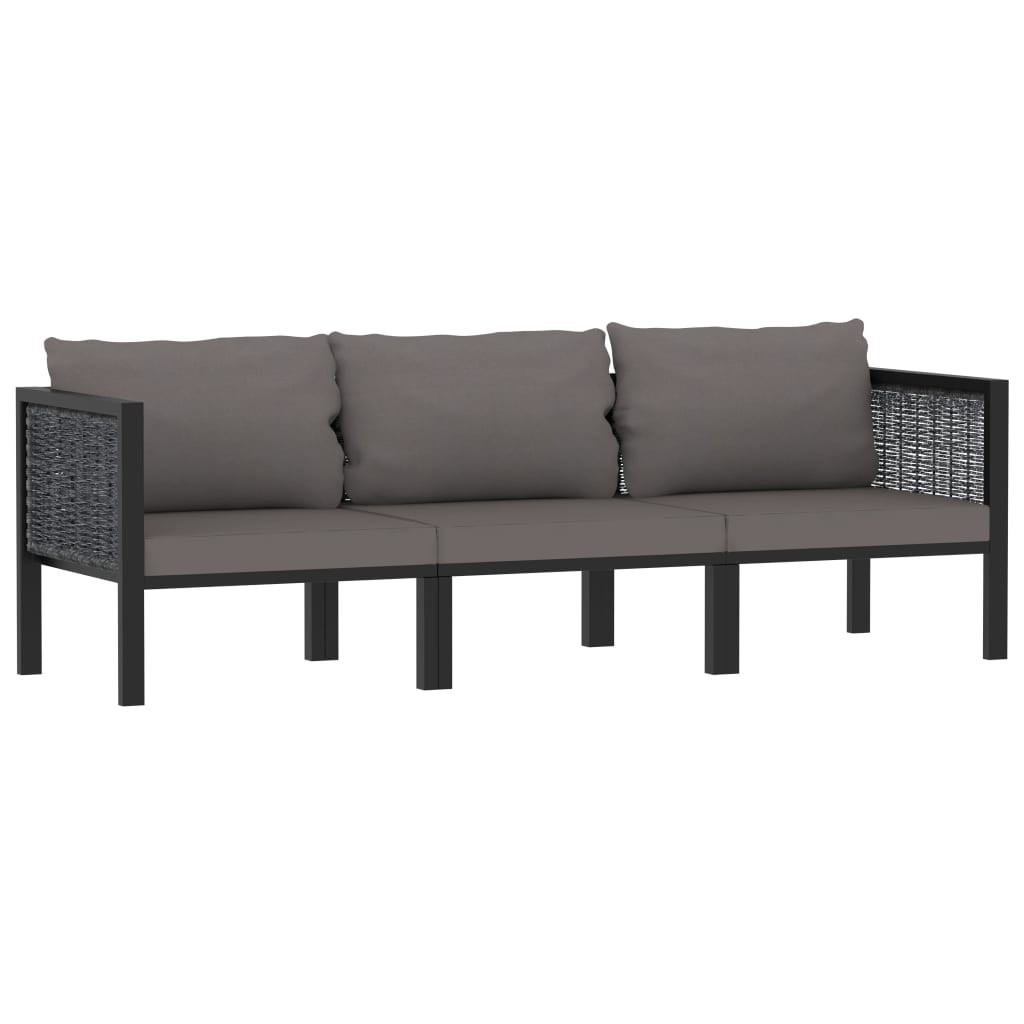 Sofa ogrodowa Antracyt Technorattan Sofy 3-osobowe vidaXL