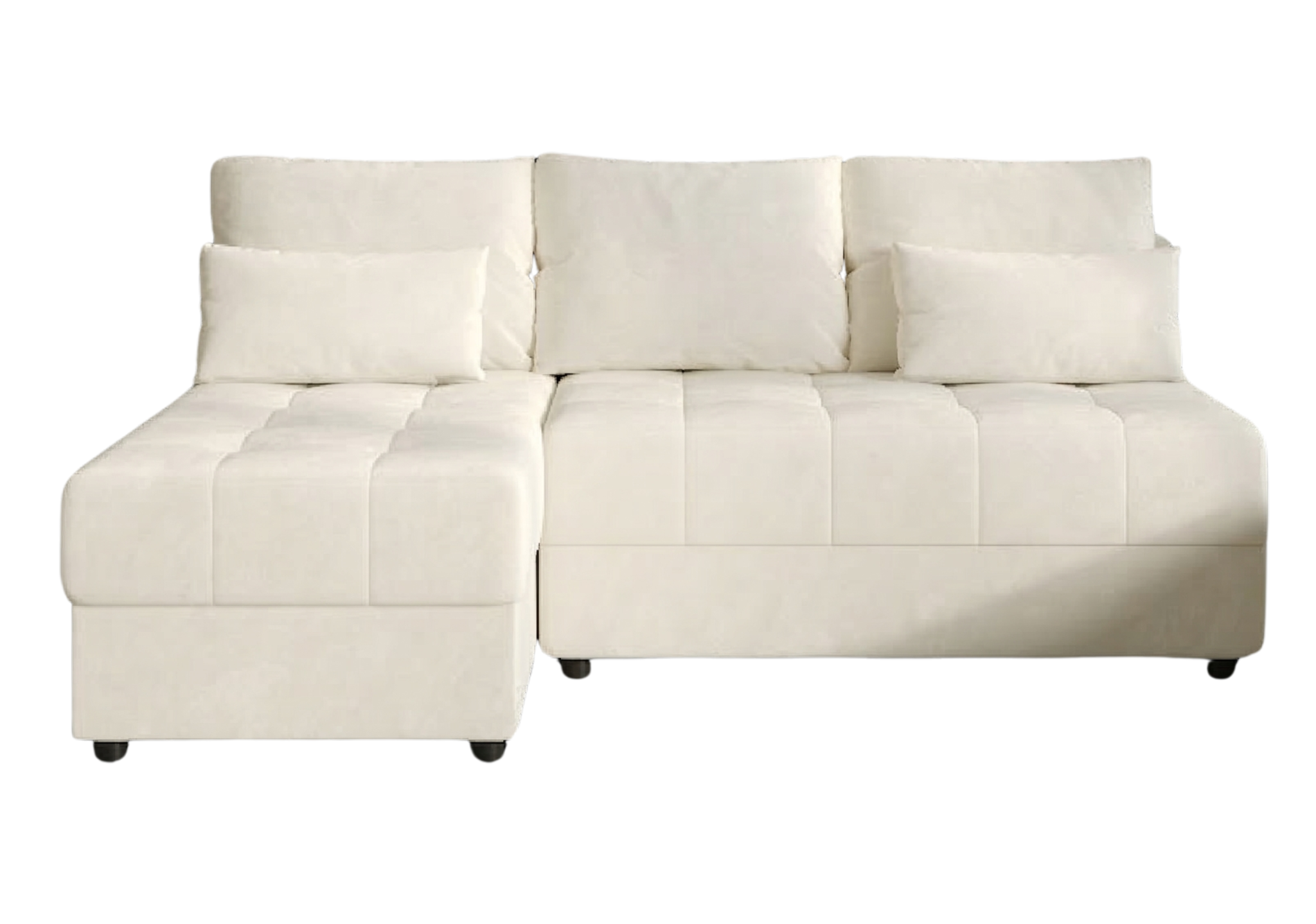Narożnik Rozkładany Ecru 206x140   Siedzisko Pianka T30 - LUCIA FIT