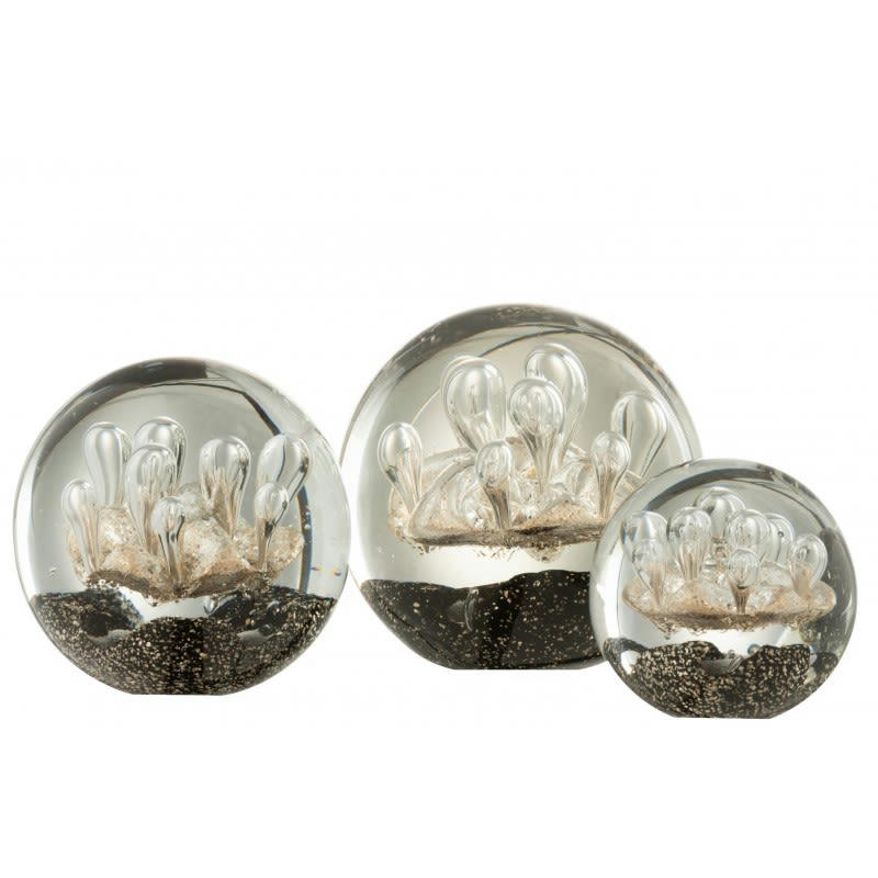 FEU D'ARTIFICE - Presse-papier verre or/noir H12cm