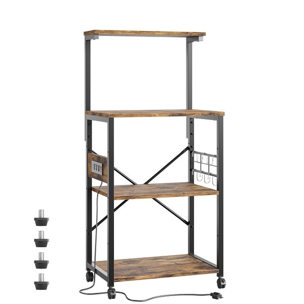 Kitchen Bakers Rack on Wheels Microwave Oven Stand