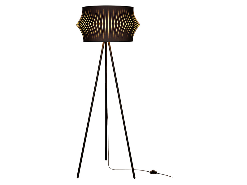 Lampa podłogowa Lotus tkaninowa czarna