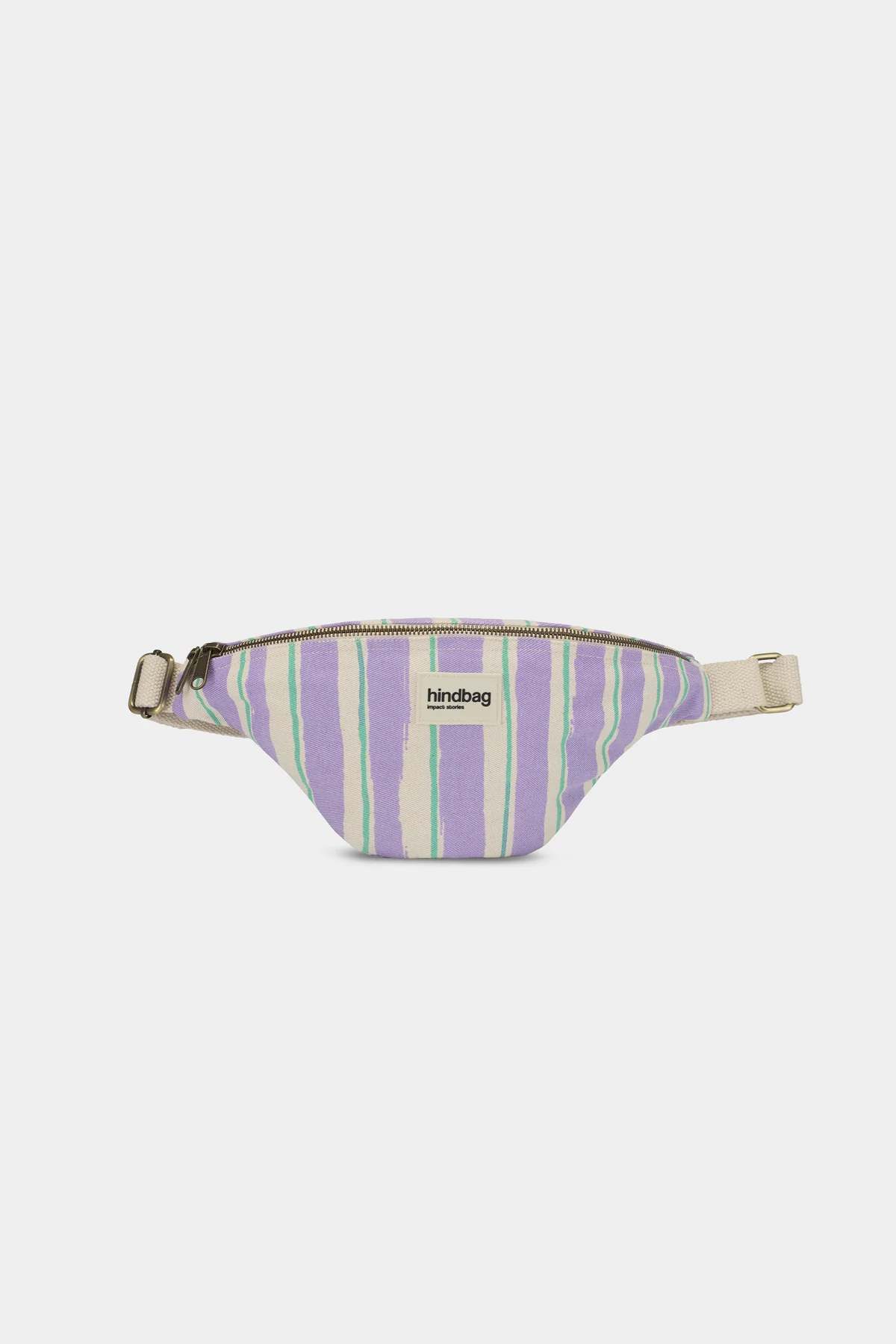 Sac banane Olivia Rayures vert et parme