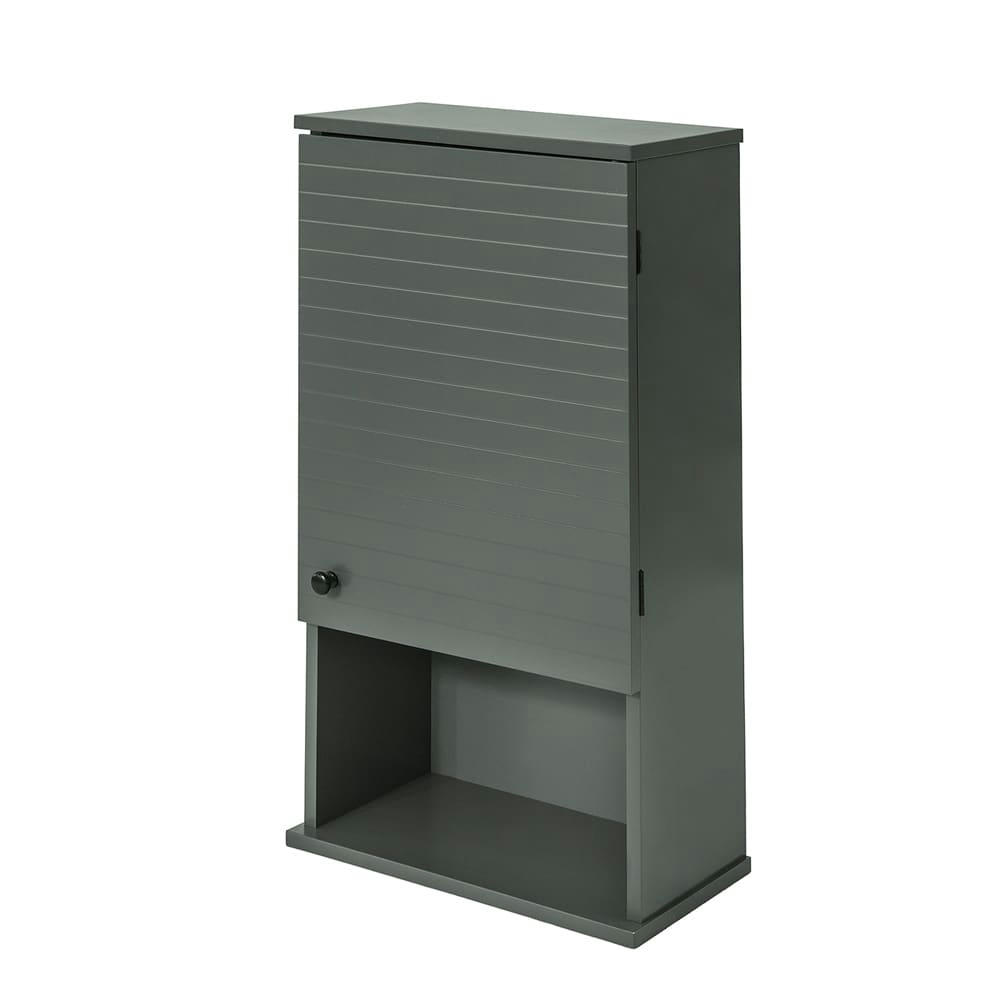 - Armoire suspendue de toilettes effet bois gris