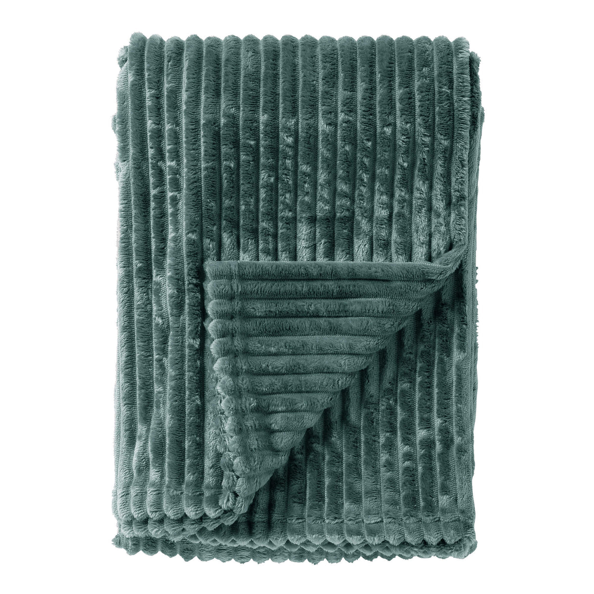 MARTHY - plaid 140x180 cm - zacht ribfluweel - corduroy - Sagebrush Green - groen