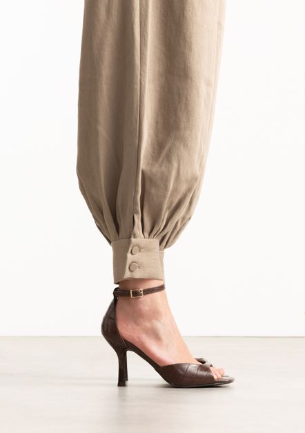 Bruine sandalen met hak