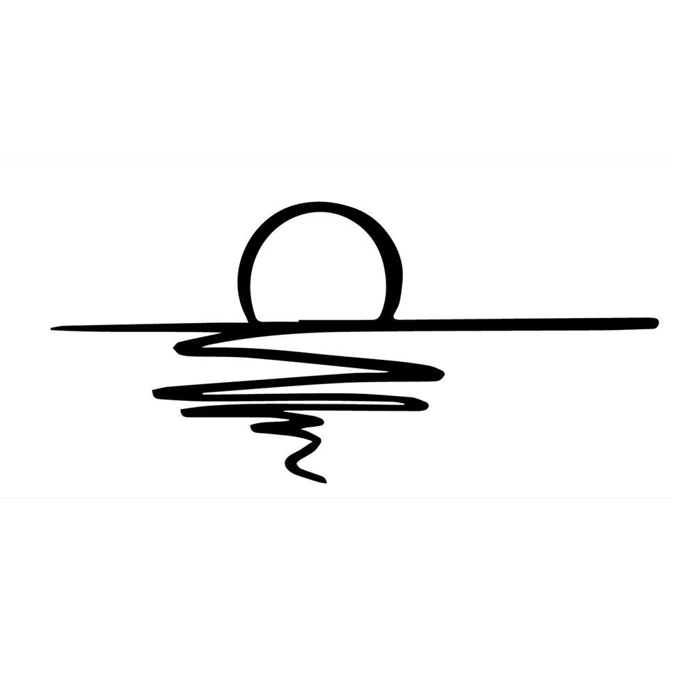 MINIMALISTE - Décoration murale coucher du soleil en métal noir 90x42 cm