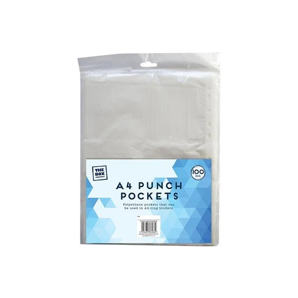 The Box Everyday A4 Punch Pockets 100 Pk