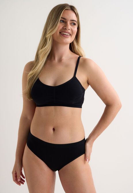 Womens Black Seam Free Thin Strap Bra