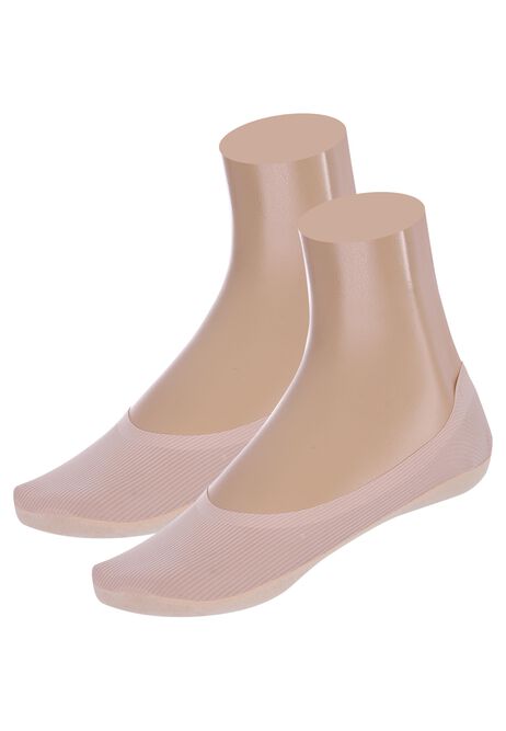 Womens 2pk Nude Microfibre Footlets