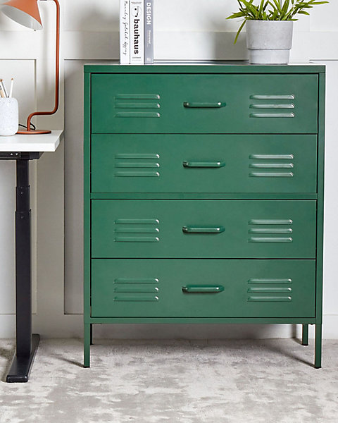 Meuble à tiroirs ENAGO Métal Vert foncé