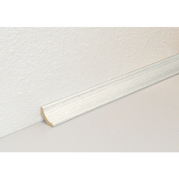 Hohlkehlleiste, Holzoptik eschefarben/weiß, MDF, LxHxT: 240 x 2,2 x 2,2 cm