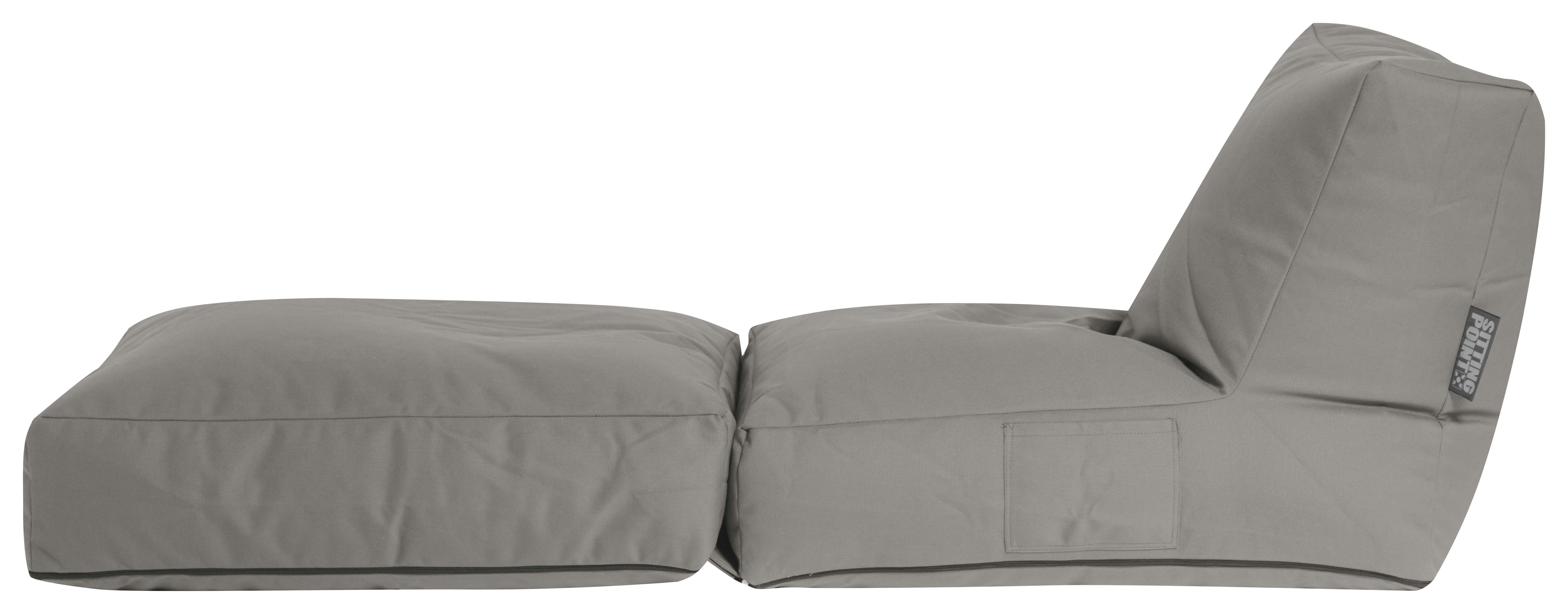 TWIST OUTSIDE - Pouf extérieur super qualité Dralon gris, dossier dépliable 90x70x80cm