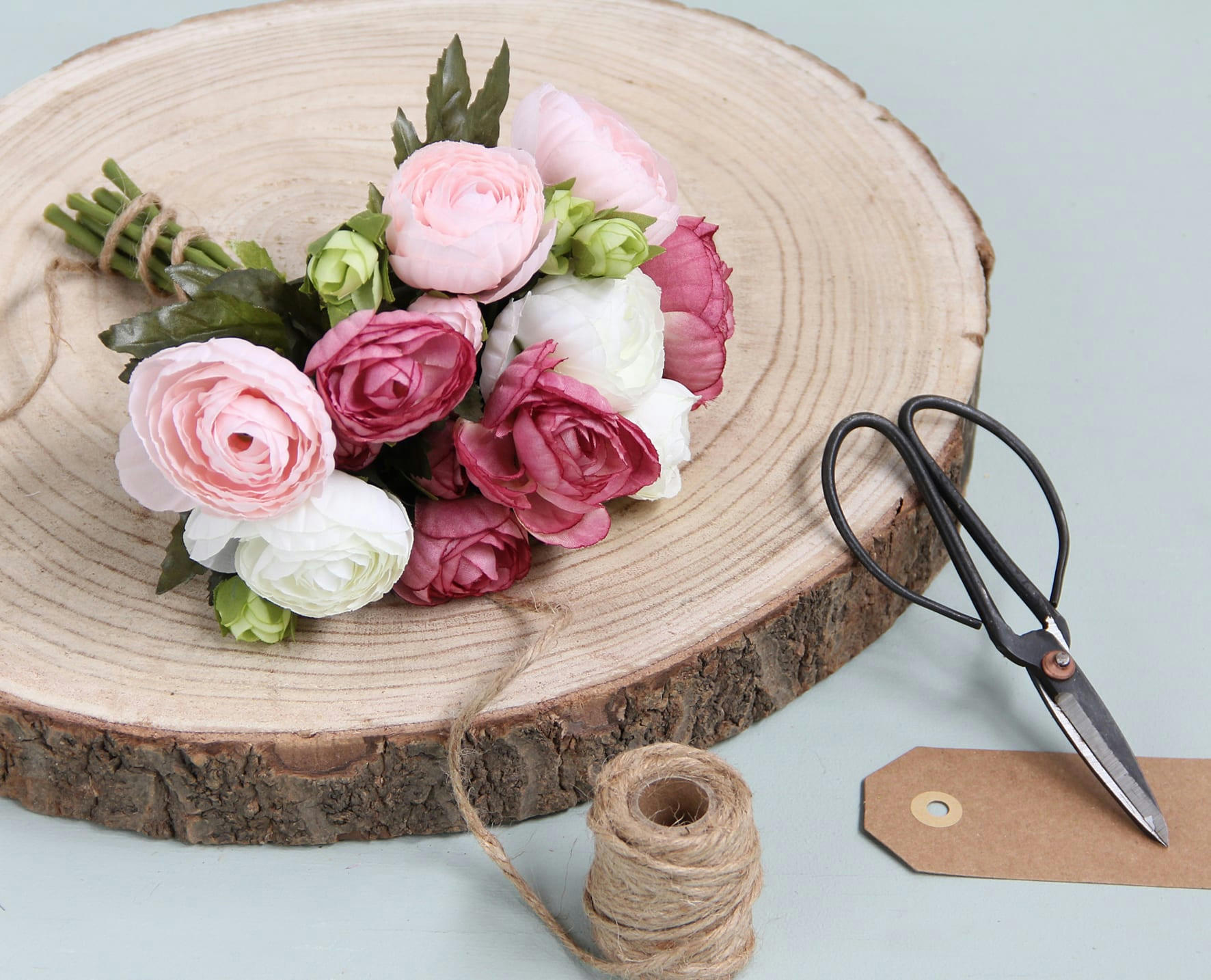 BOUQET - Renoncule artificielle rose H22