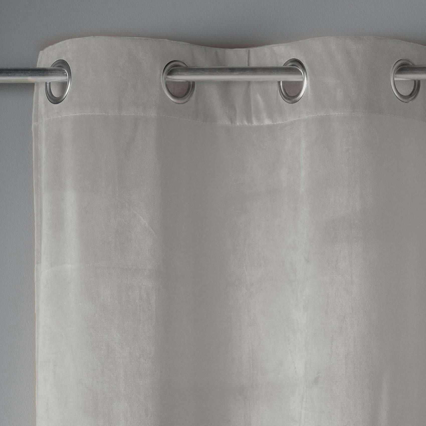 - Rideau tamisant en velours ras gris clair 140x240 cm
