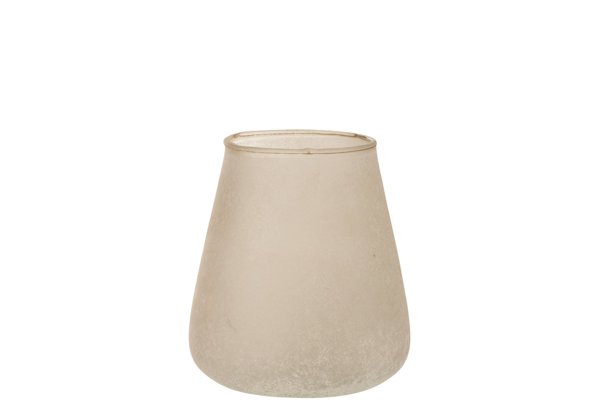 J-Line windlicht Poeder - glas - roze - medium