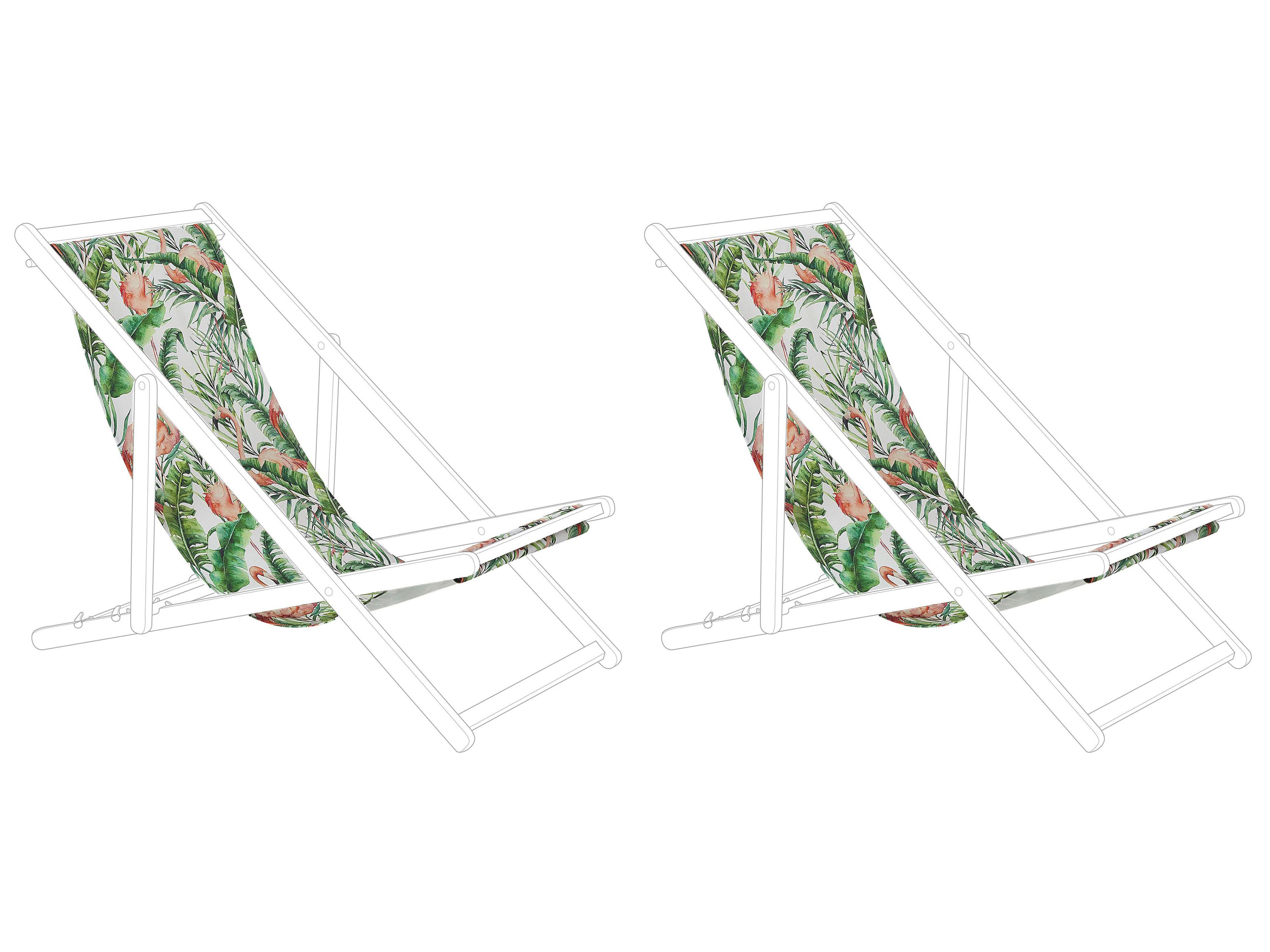 Set of 2 Sun Lounger Replacement Fabrics ANZIO/AVELLINO 113 x 44 cm Multicolour