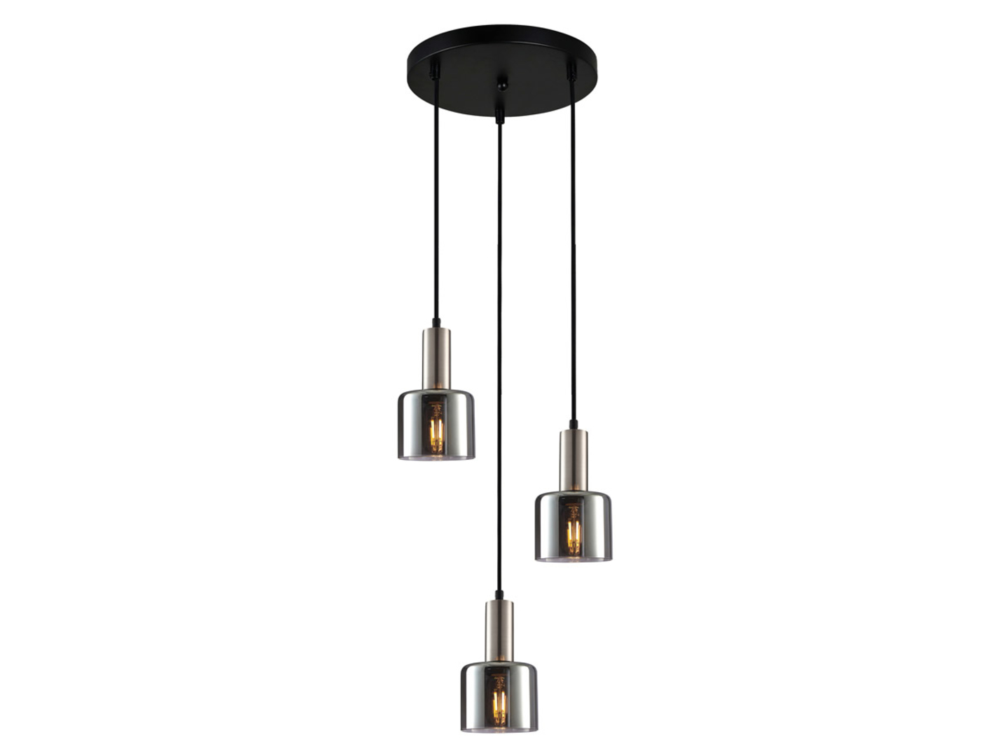 Lampa wisząca Santia 3-punktowa szklana srebrna