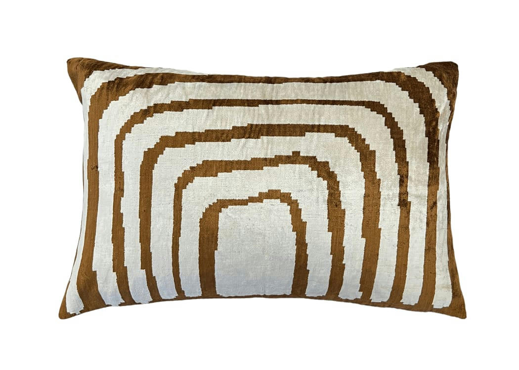 - Housse de coussin imprimé ferghana  40x60 marron