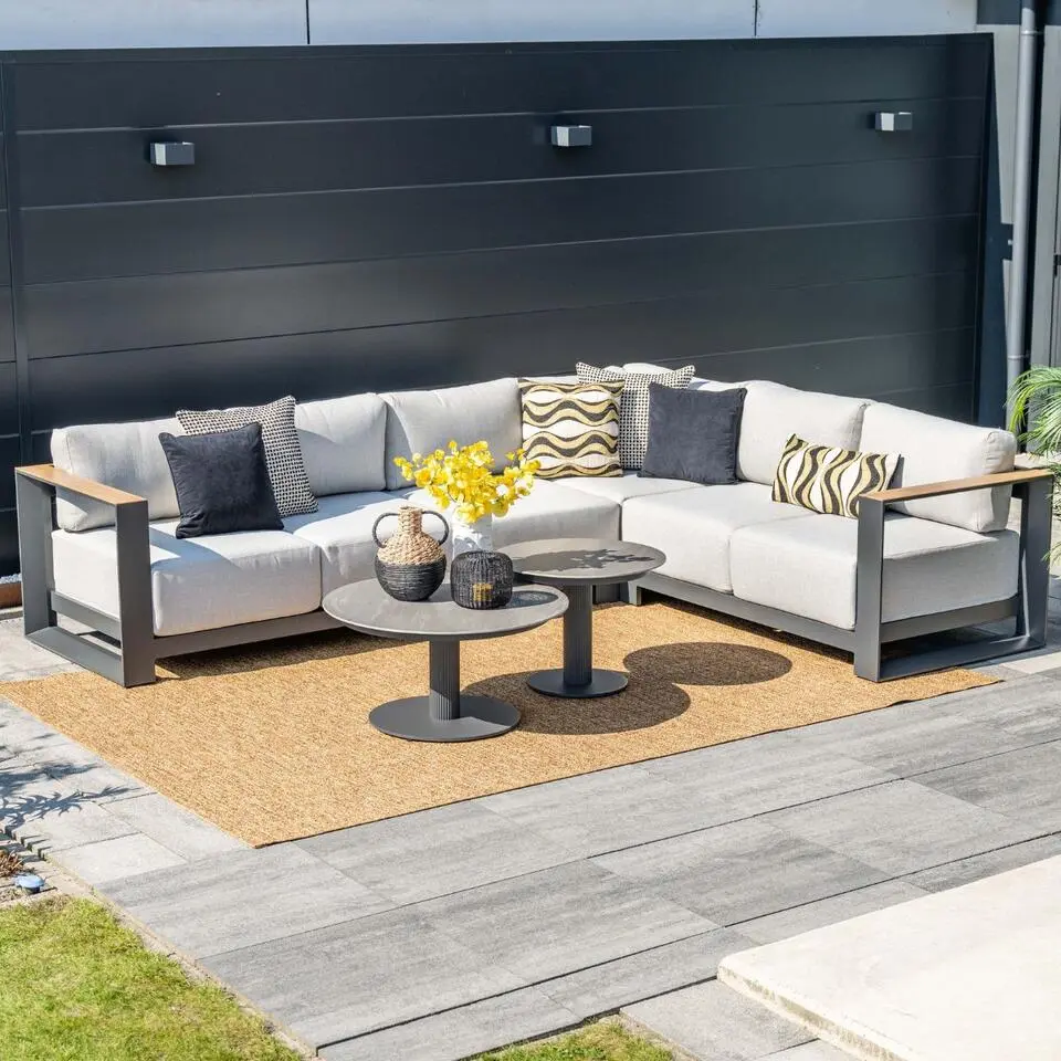 Garden Impressions Liam loungetafels - donker grijs - Napoli sand