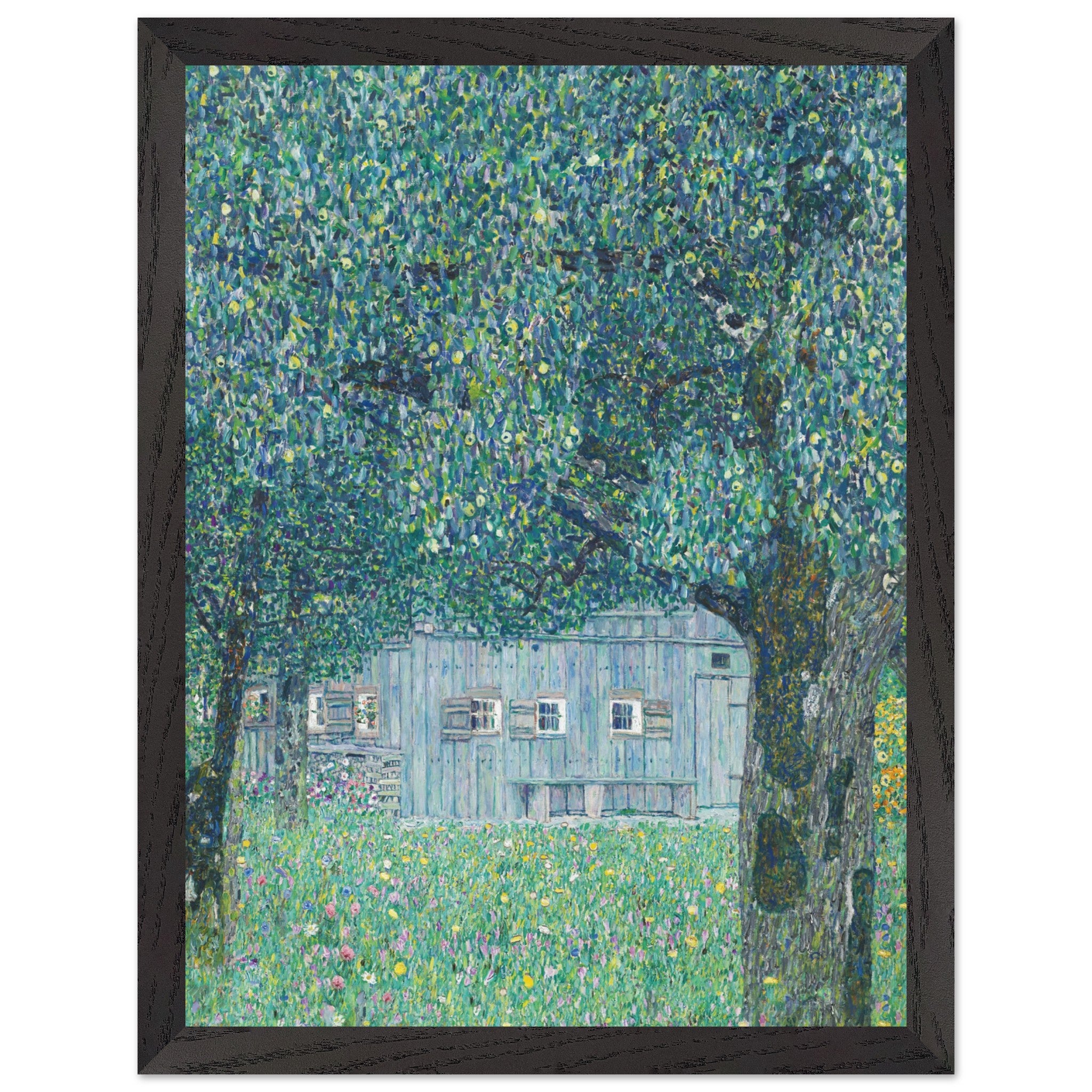 Artfulprints Poster met Lijst Gustav Klimt - Farmhouse in upper Austria  - 30x40 cm - Donkergroen