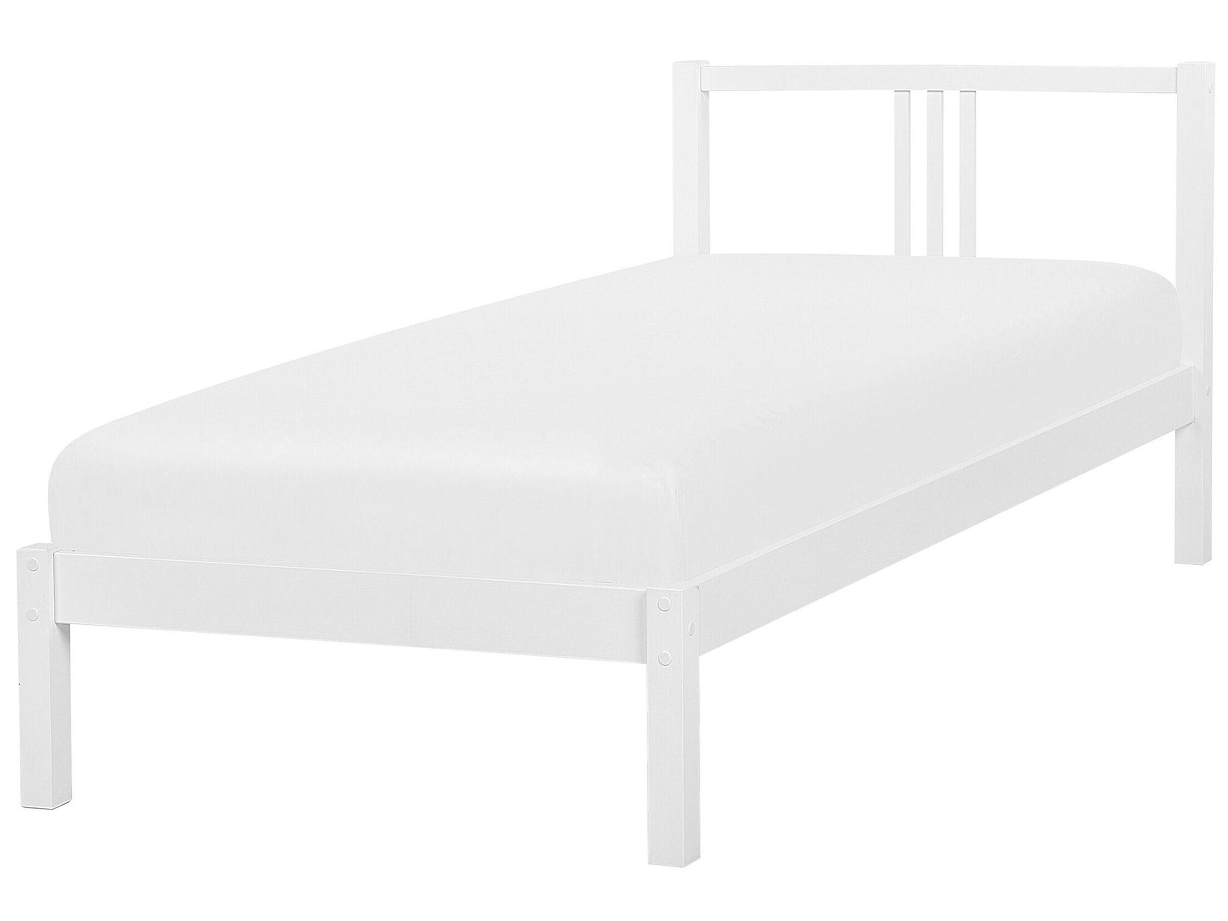 Bed Pine Wood VANNES 140 x 200 cm (EU Double) White