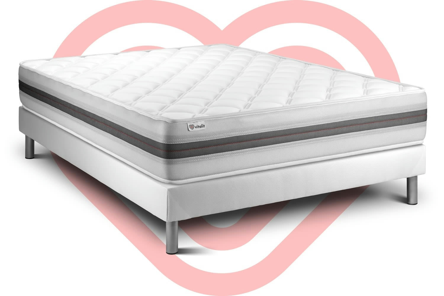 VITALMEMO BACK - Ensemble Mousse  à mémoire de forme 180x200cm kit Blanc