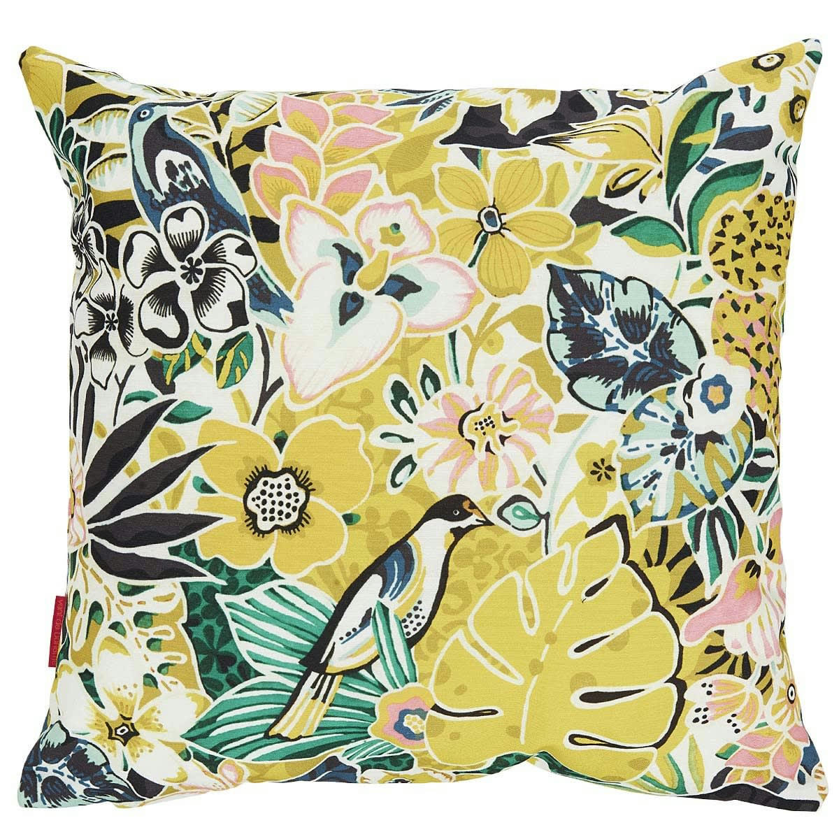 YLANG - Housse de coussin extérieur tropical jaune 60x60cm