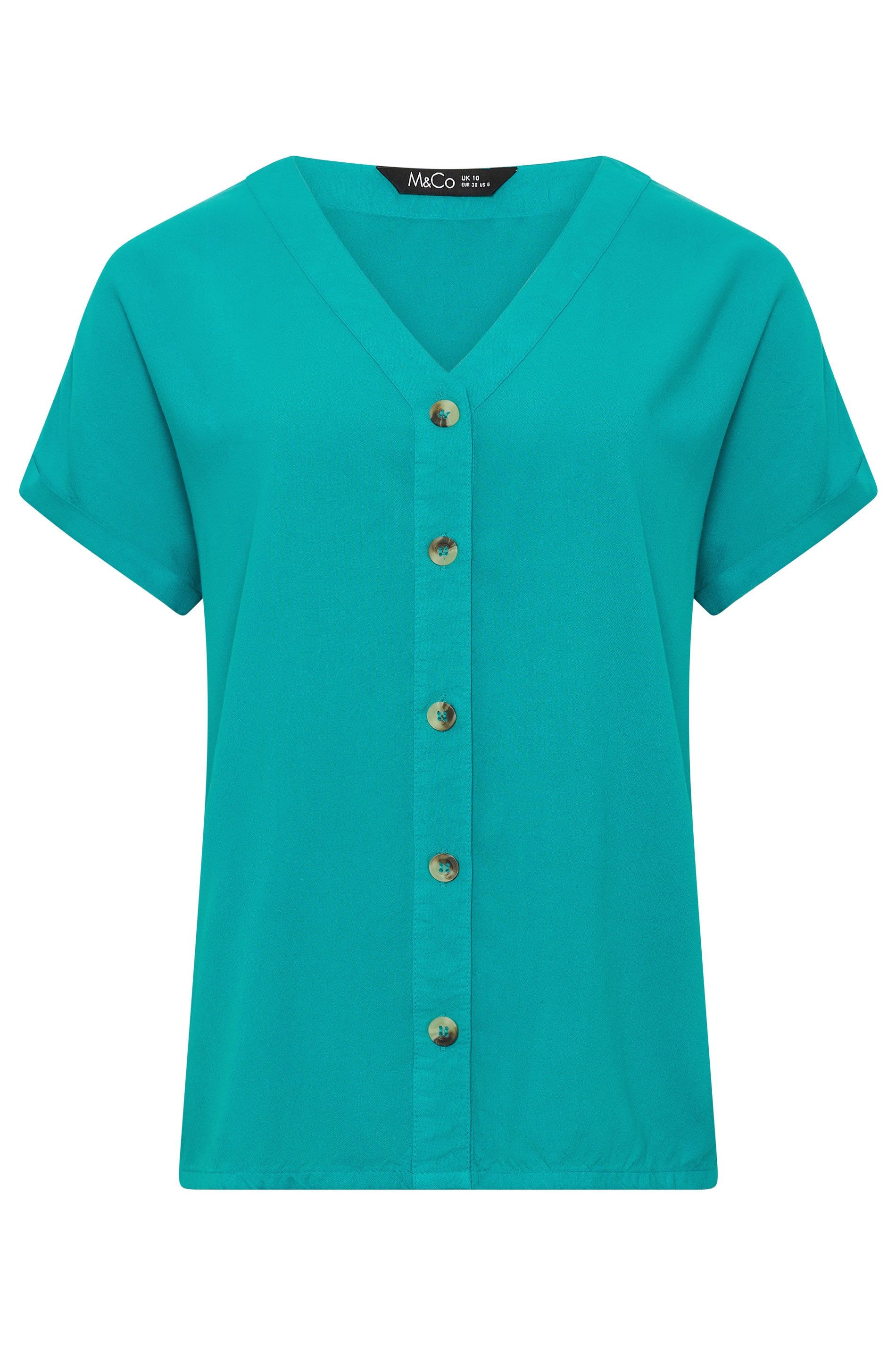 M&Co Button Front Blouse