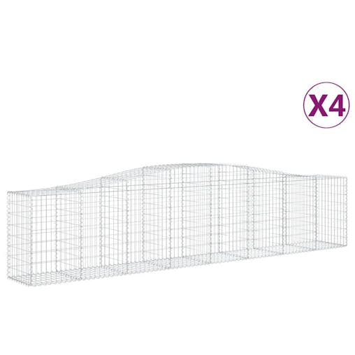 NNEVL Arched Gabion Baskets 4 pcs 400x50x80/100 cm Galvanised Iron