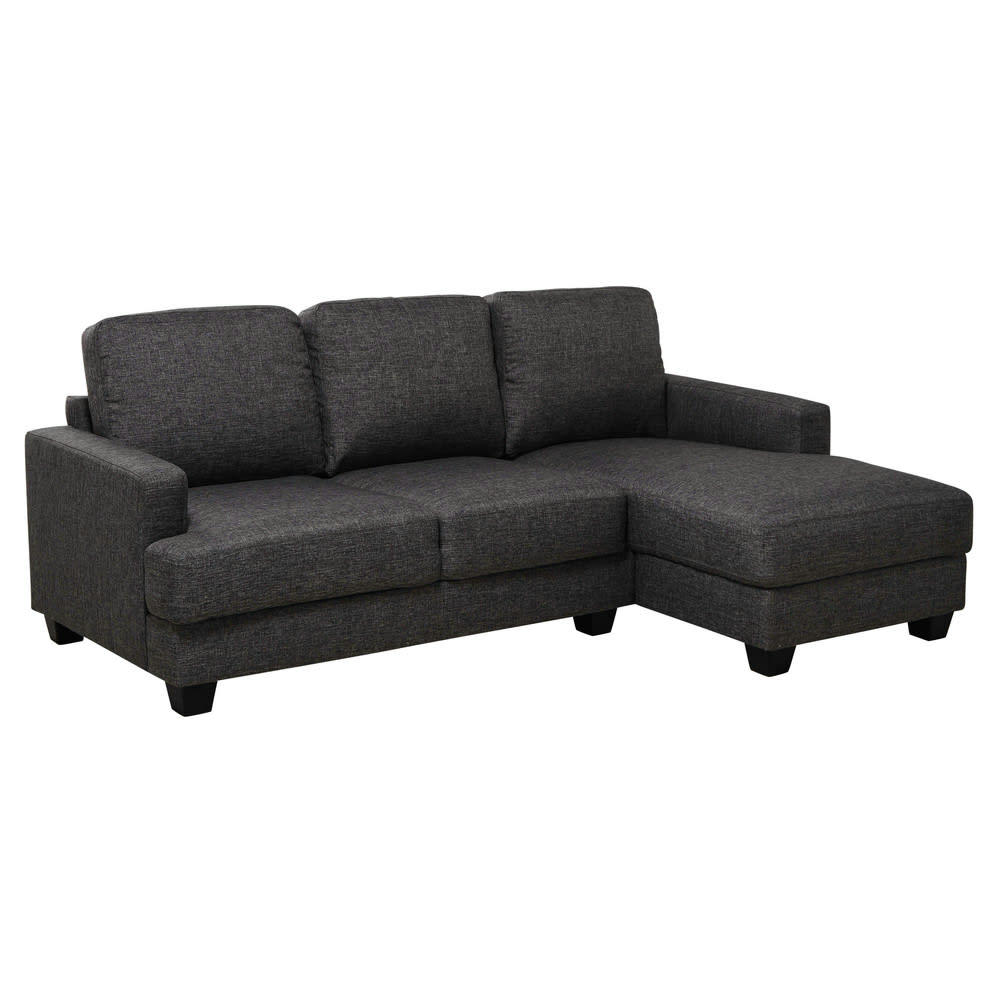 Philadelphie - Canapé d'angle droit 3/4 places gris chiné