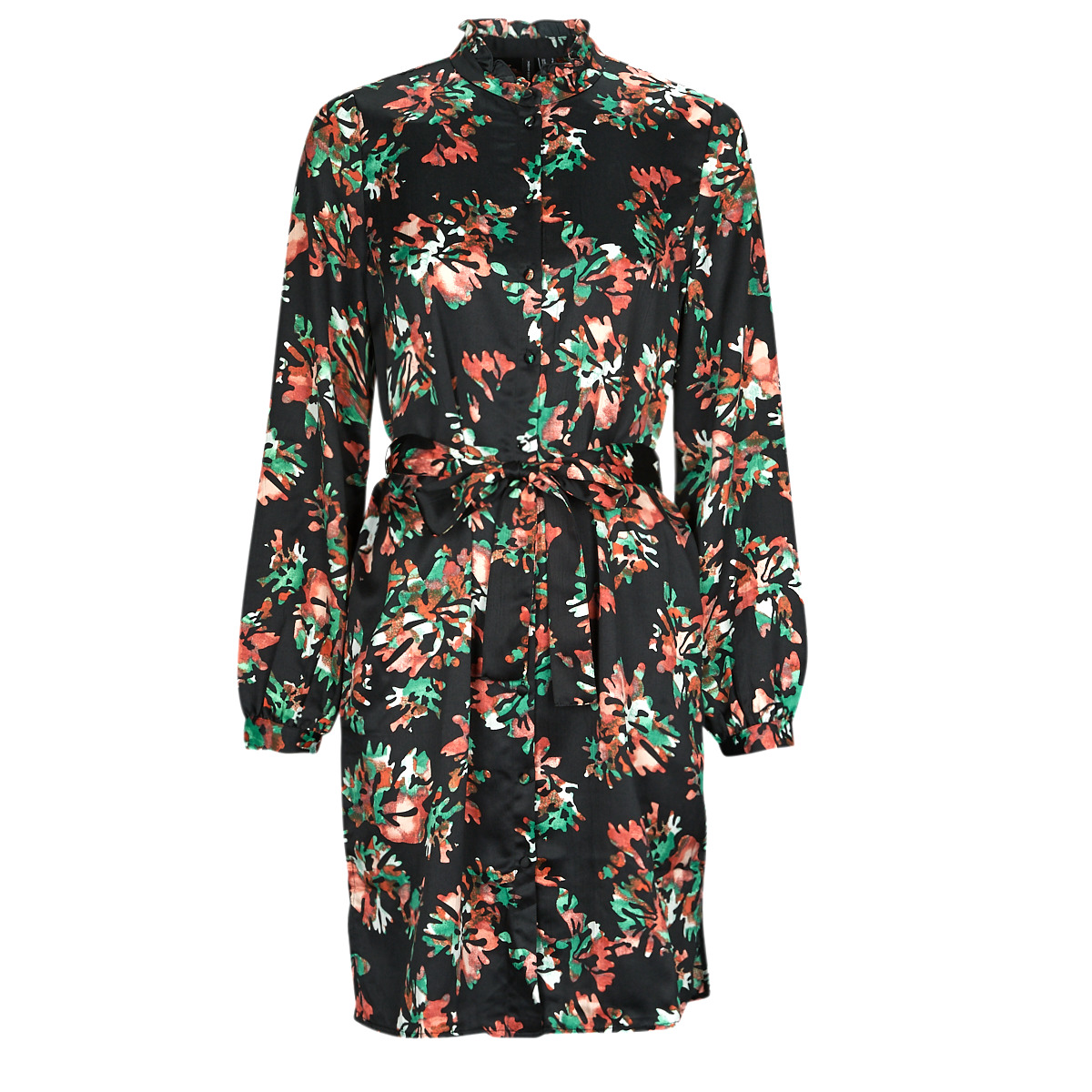 Vero Moda - VMCANA L/S ABK SHIRT DRESS WVN BTQ - Black
