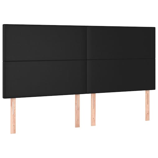 NNEVL LED Headboard Black 160x5x118/128 cm Faux Leather