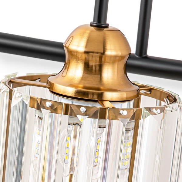 5-light Vintage Luxury Modern Dimmable Crystal Bathroom Vanity Light Linear Wall Light