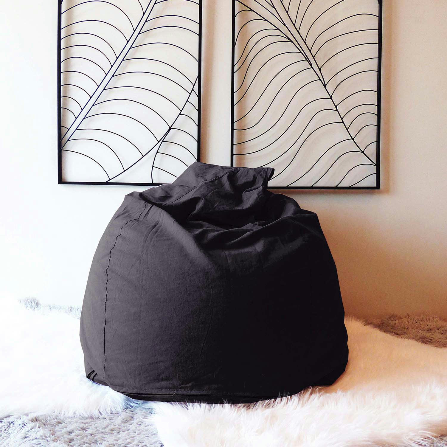 - Poire en coton déhoussable flo noir