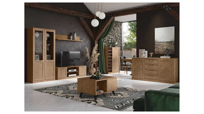 Stolik prostokątny Cozy 80x60 z szufladą dąb rustical