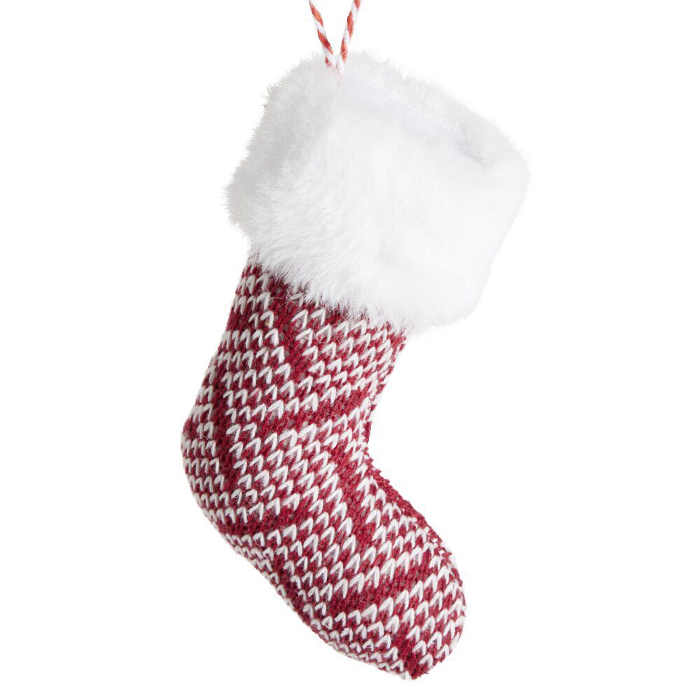 Chaussette de No&euml;l à suspendre H14 cm - 2 modèles