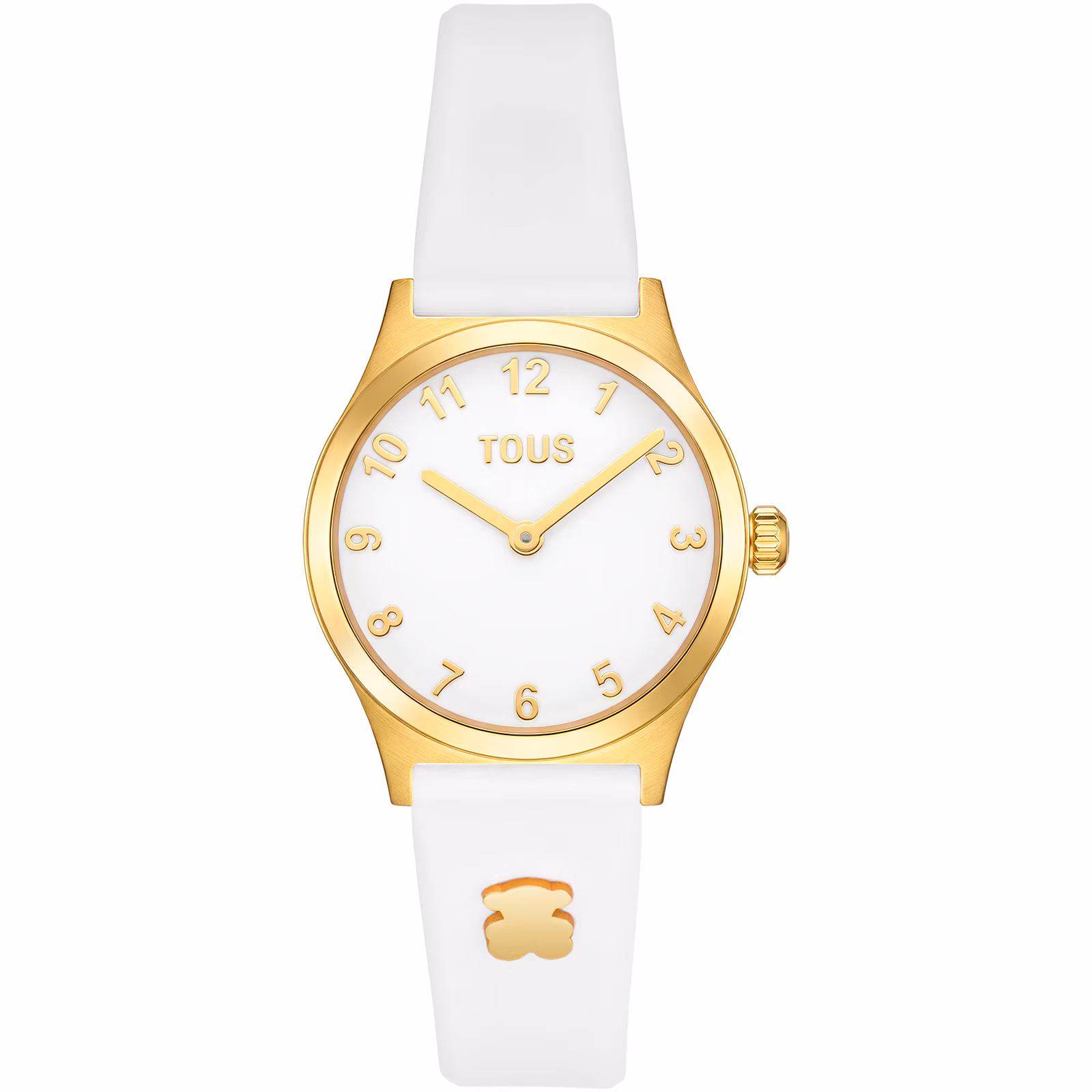 Reloj analógico con correa blanco y acero en color dorado EPIC ICON KDT CHARMS