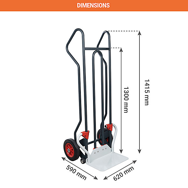 Diable dépalettiseur - Roues en caoutchouc silencieux - Charge max 250kg - 810401000