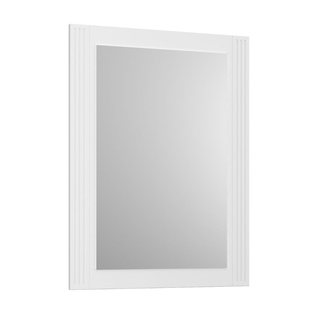 Lustro łazienkowe OXFORD 60x80 cm stara białe półmat w drewn