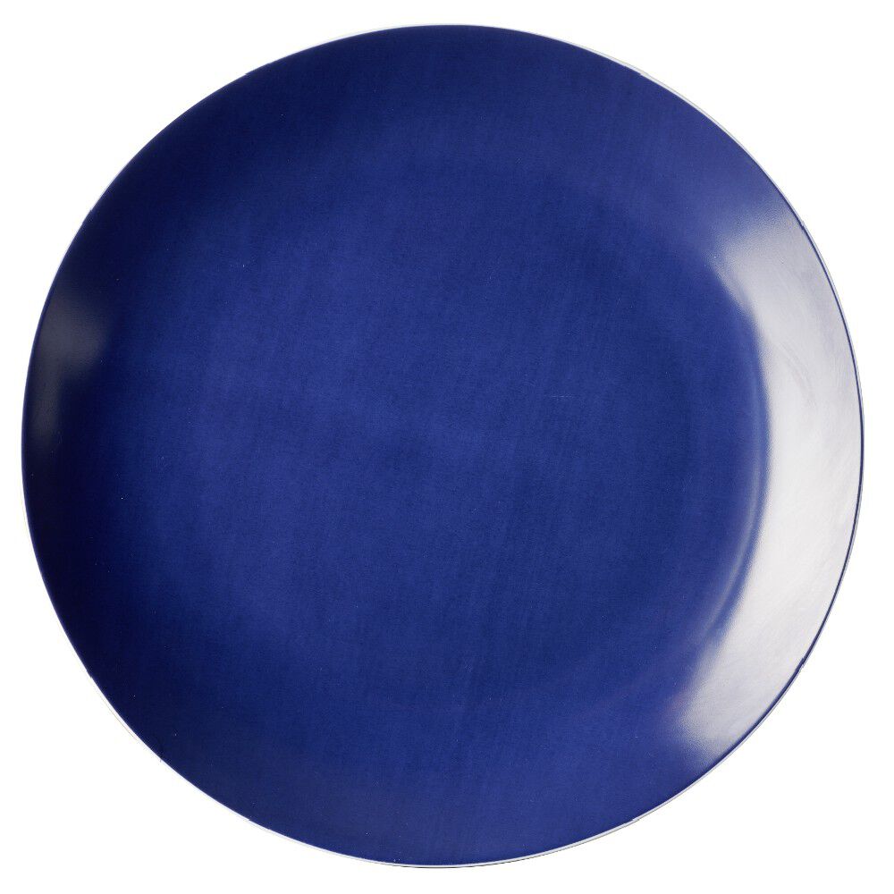 Assiette plate en porcelaine décor bleu Ø 27 cm