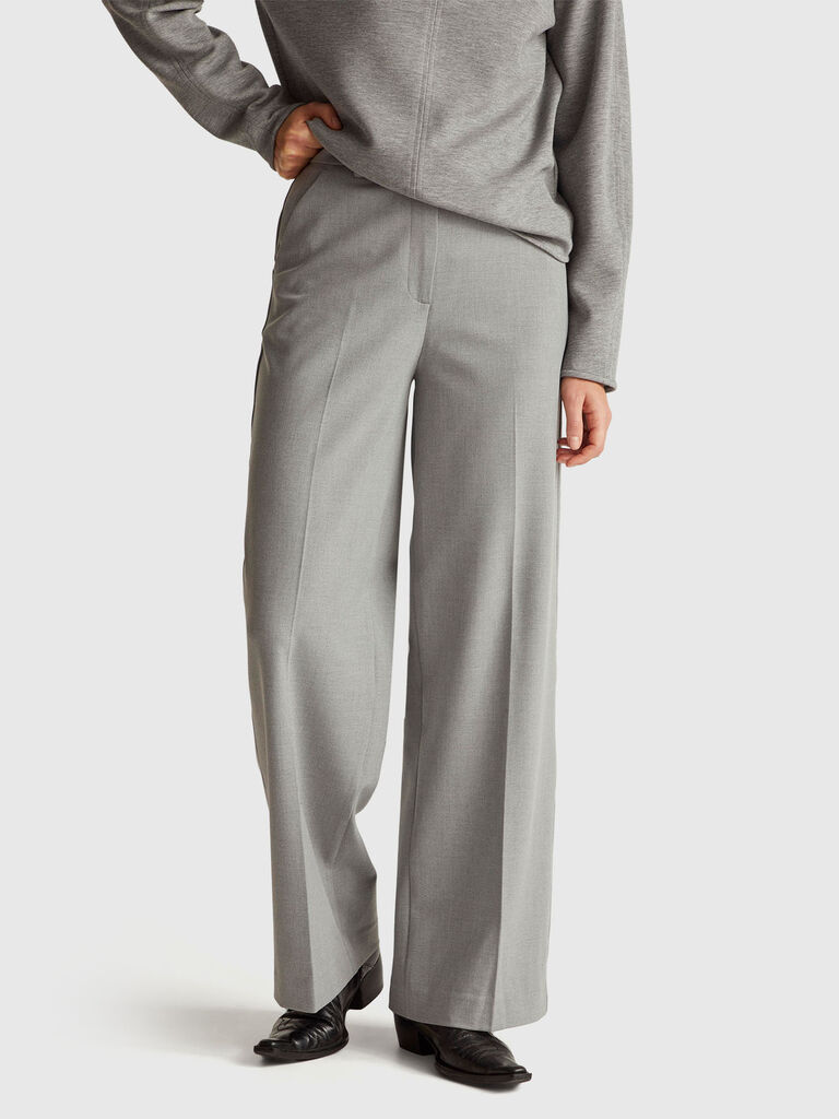 Wide trousers in stretch viscose blend