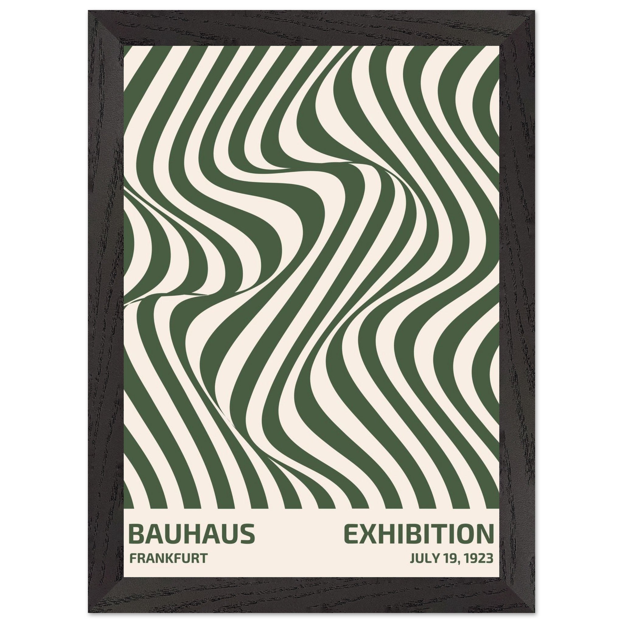 Artfulprints Poster met Lijst Bauhaus - Exhibition Frankfurt green  - A4 21x29.7 cm - Groen