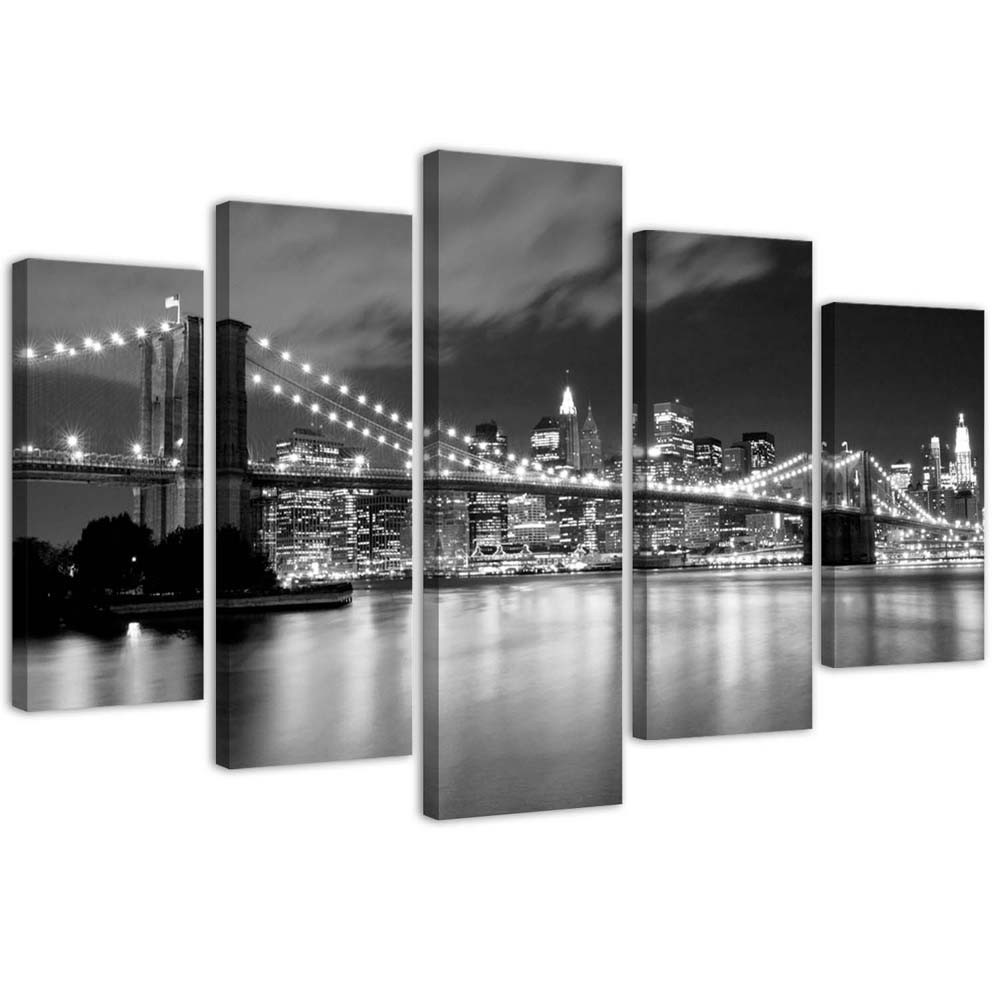 Feeby Obraz 5 częściowy na płótnie Brooklyn Bridge 100x70