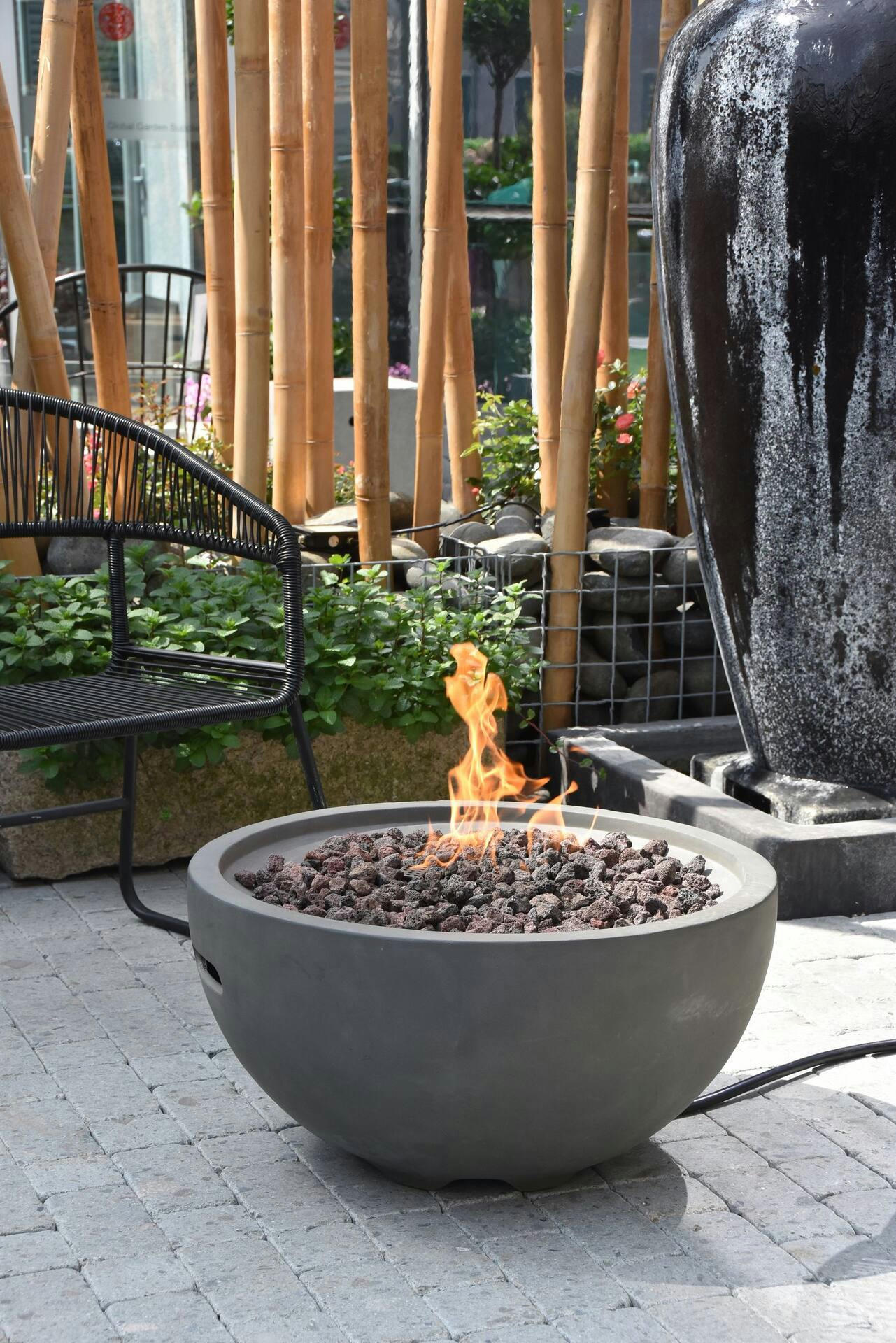 Modeno Nantucket Outdoor Gas-Fueled Fire Bowl, 40,000 BTUs, 27 x 27 x 14-in