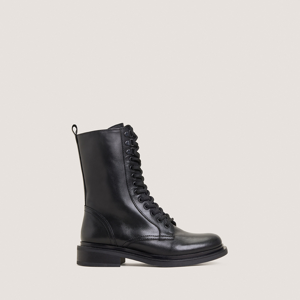 Boots à lacetsen cuir noir | MATHIAS