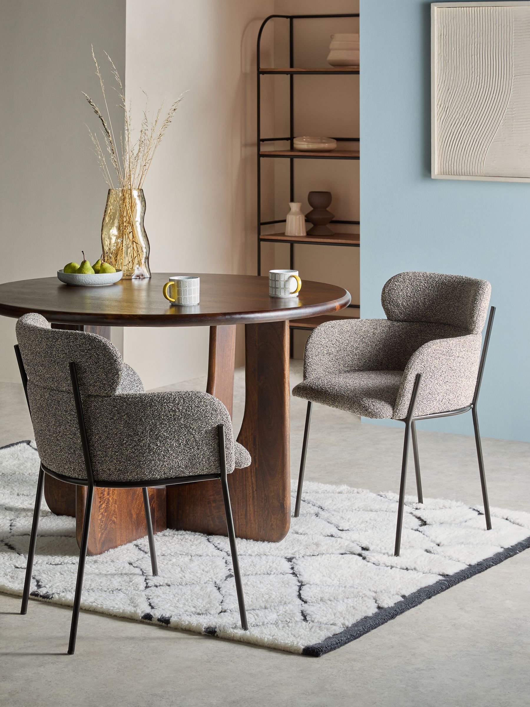 Ezra Dining Chair in Grey Marl Boucle
