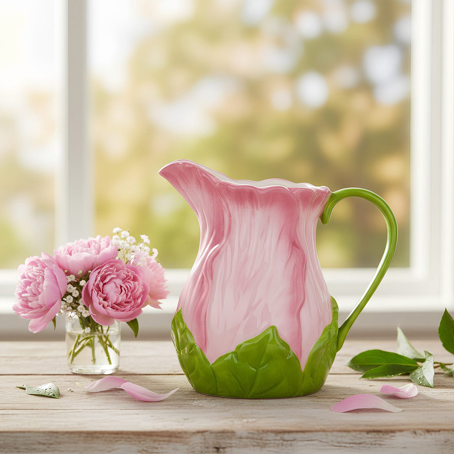 Brocca fiore rosa 1,4 L terracotta Florafruit